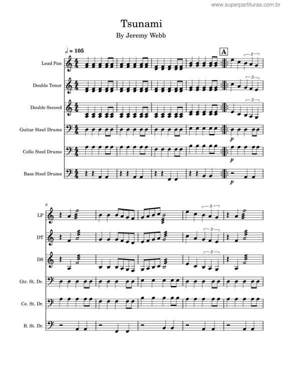 Partitura da música Tsunami – Jeremywebb294
