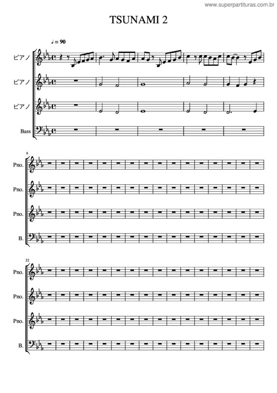 Partitura da música Tsunami 2