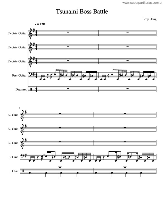 Partitura da música Tsunami Boss Battle