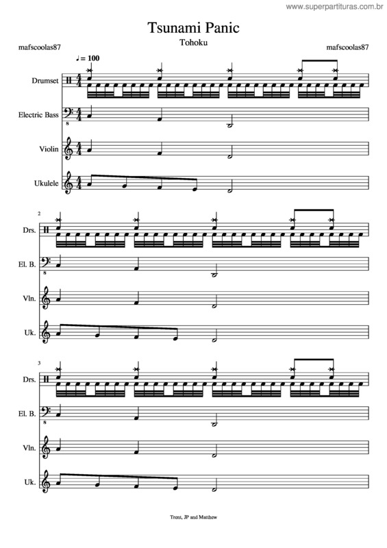 Partitura da música Tsunami Panic