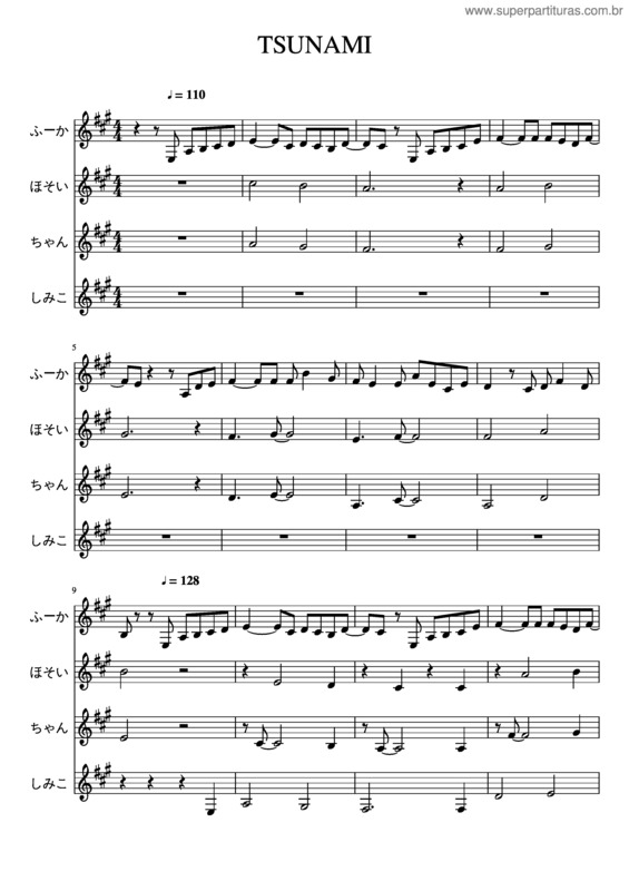 Partitura da música Tsunami v.14