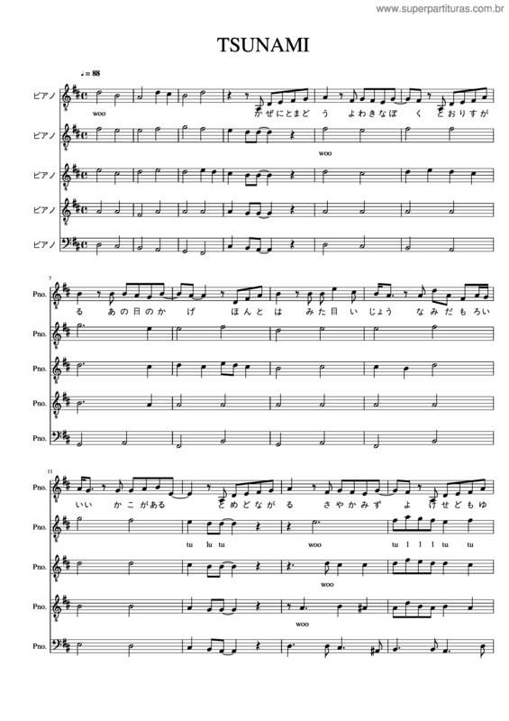 Partitura da música Tsunami v.15