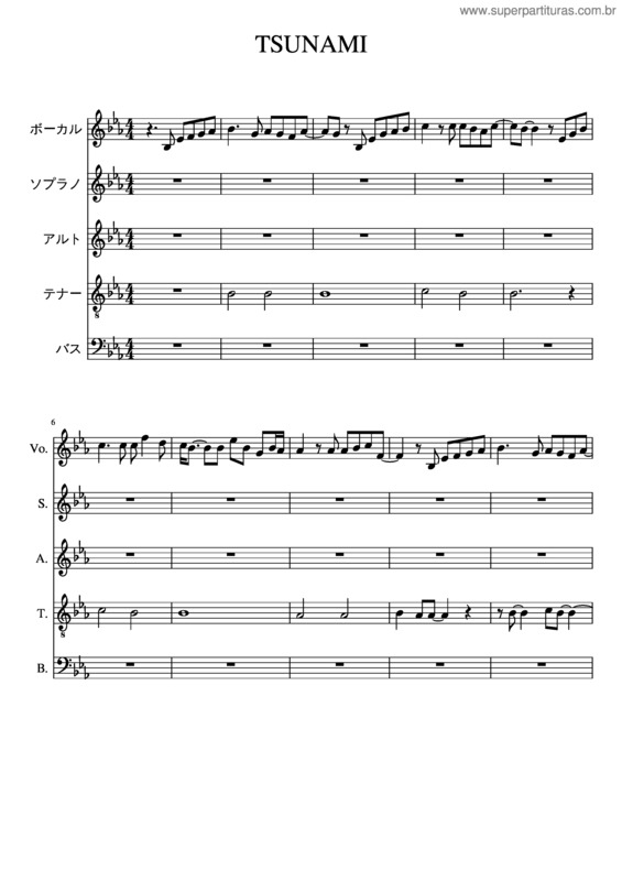 Partitura da música Tsunami v.19