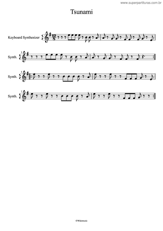 Partitura da música Tsunami v.2