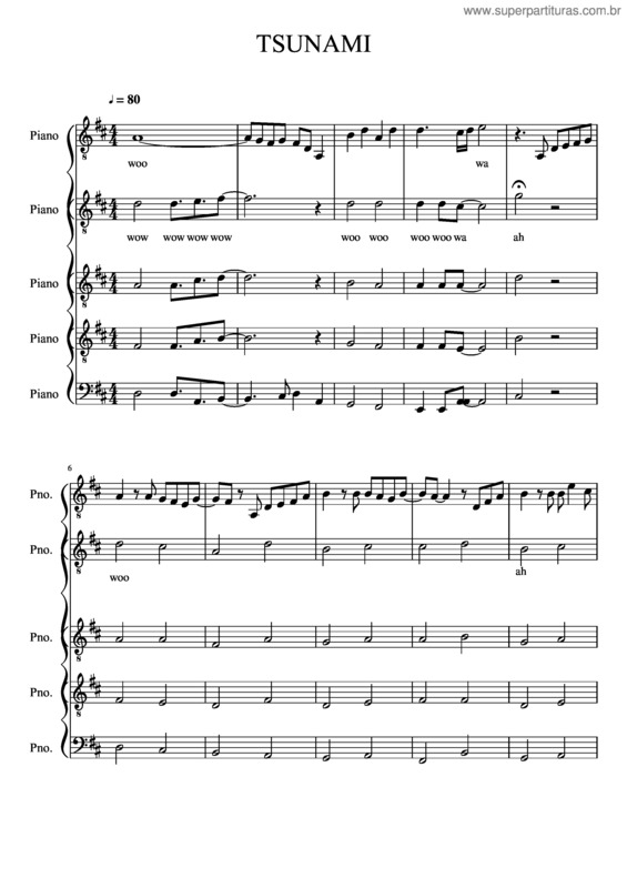 Partitura da música Tsunami v.21