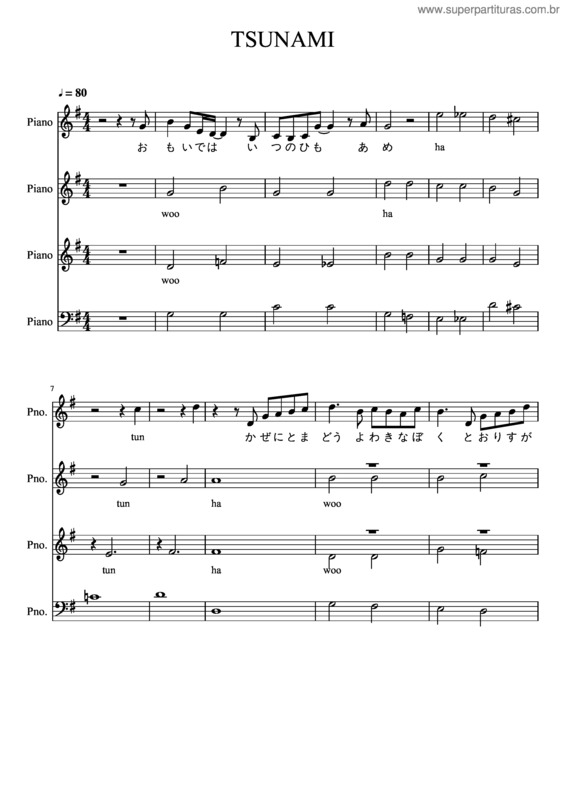 Partitura da música Tsunami v.30