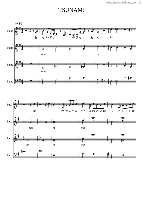Partitura da música Tsunami v.31