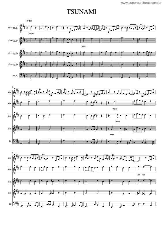 Partitura da música Tsunami v.5