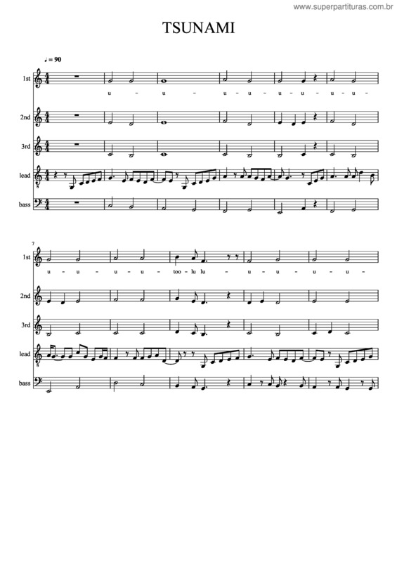 Partitura da música Tsunami v.6