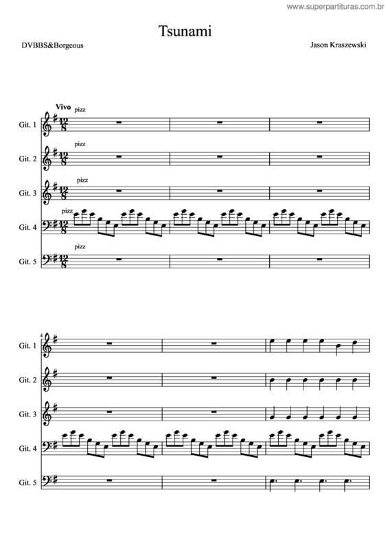 Partitura da música Tsunami v.7