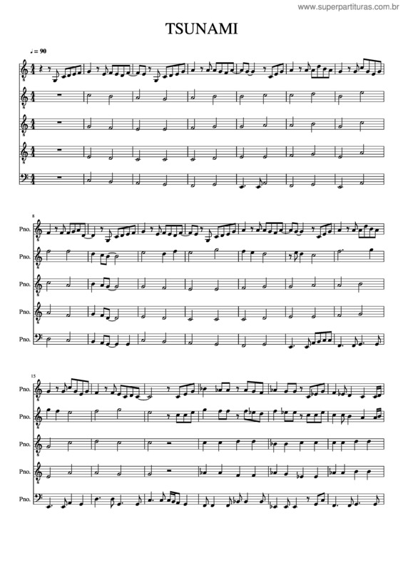 Partitura da música Tsunami