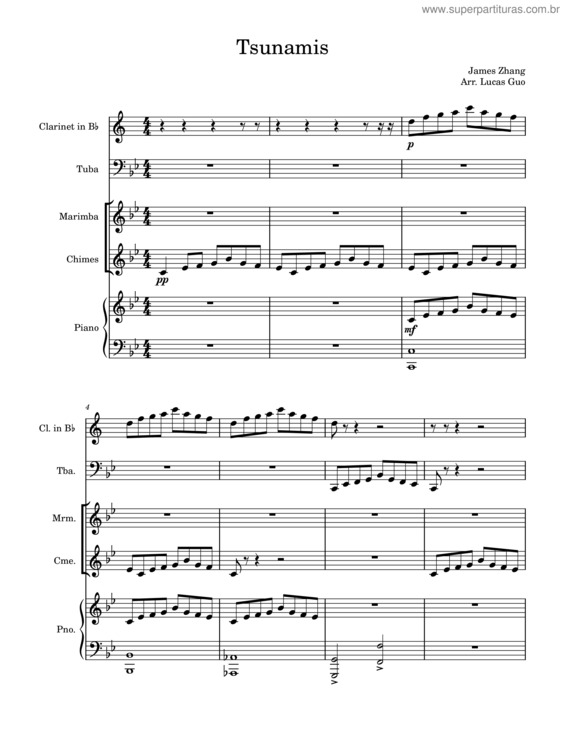Partitura da música Tsunamis Project Ii