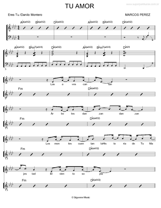 Partitura da música Tu Amor