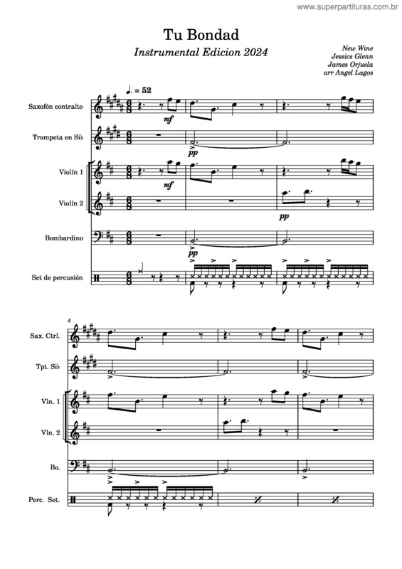 Partitura da música Tu Bondad – New Wine