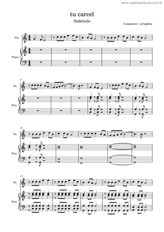 Partitura da música Tu Carcel Arreglo