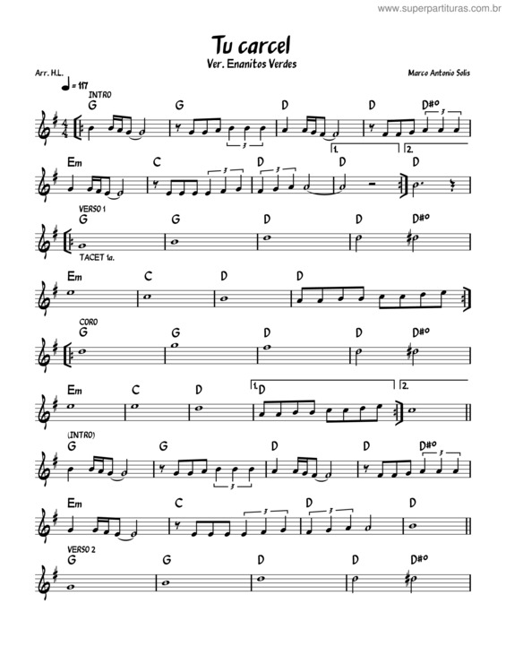 Partitura da música Tu Carcel P3 – Ansdsl