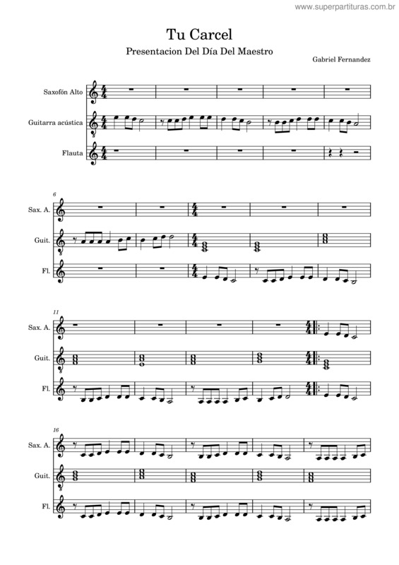Partitura da música Tu Carcel v.3