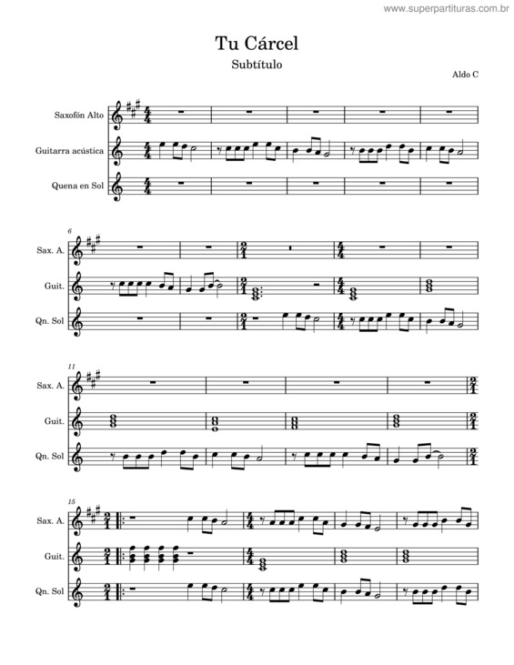 Partitura da música Tu Cárcel v.4
