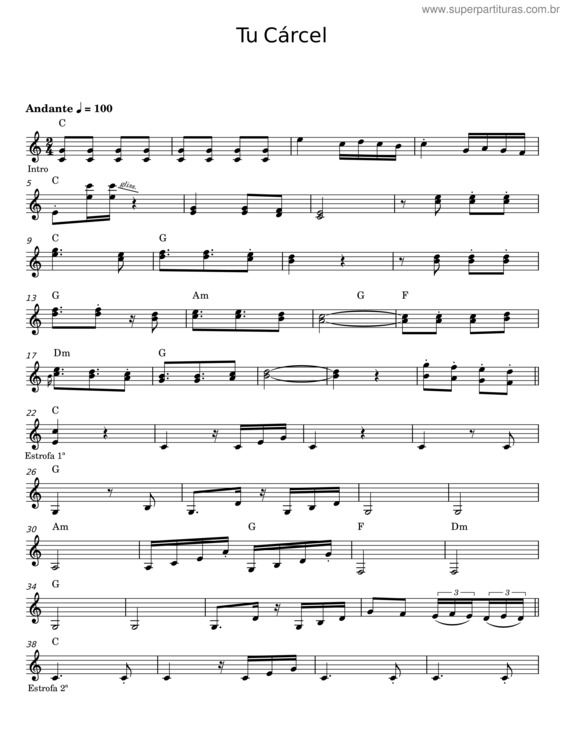 Partitura da música Tu Cárcel v.6