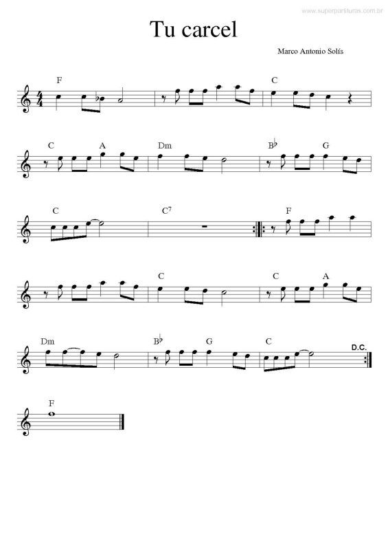 Partitura da música Tu Carcel