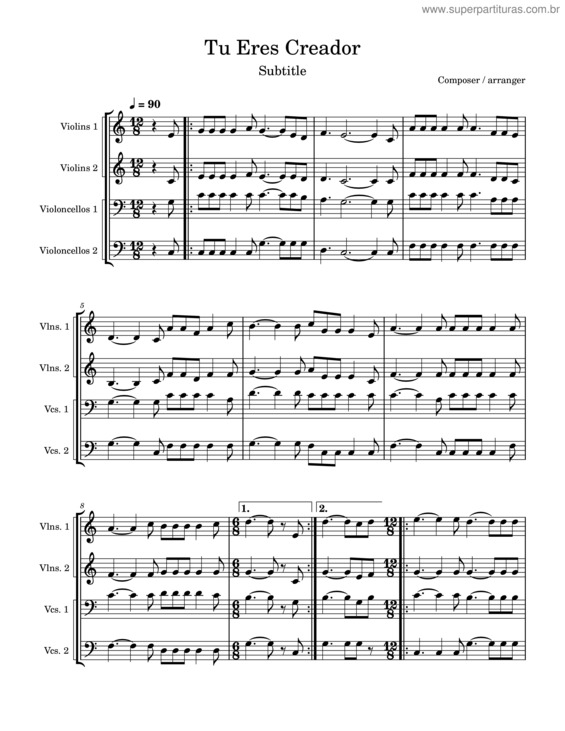 Partitura da música Tu Eres Creador