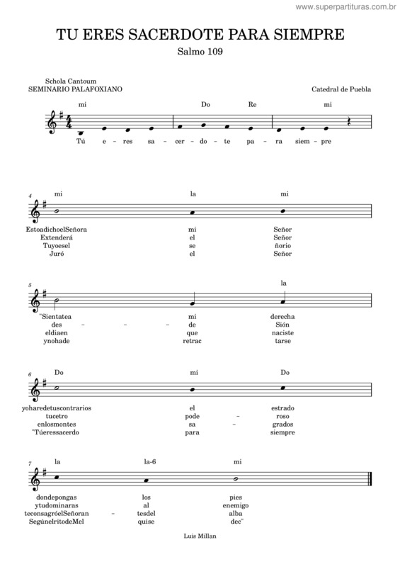 Partitura da música Tu Eres Sacerdote Para Siempre – Lualjumi31