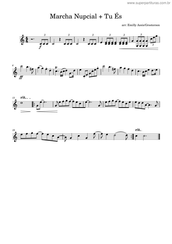 Partitura da música Tu És + Águas Purificadoras – Unknown Author