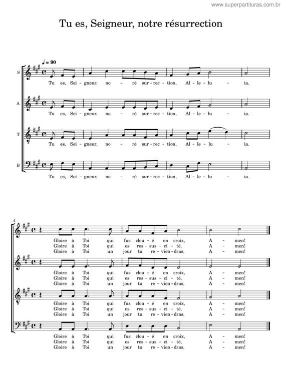Partitura da música Tu Es, Seigneur, Notre Résurrection v.2