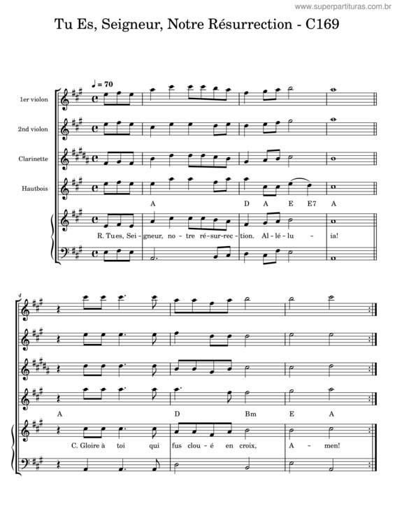 Partitura da música Tu Es, Seigneur, Notre Résurrection