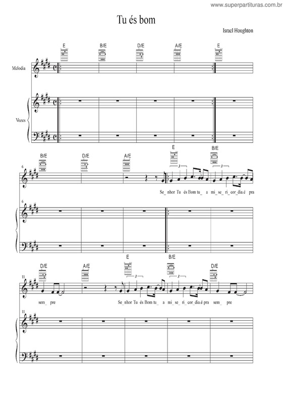 Partitura da música Tu És Bom v.2