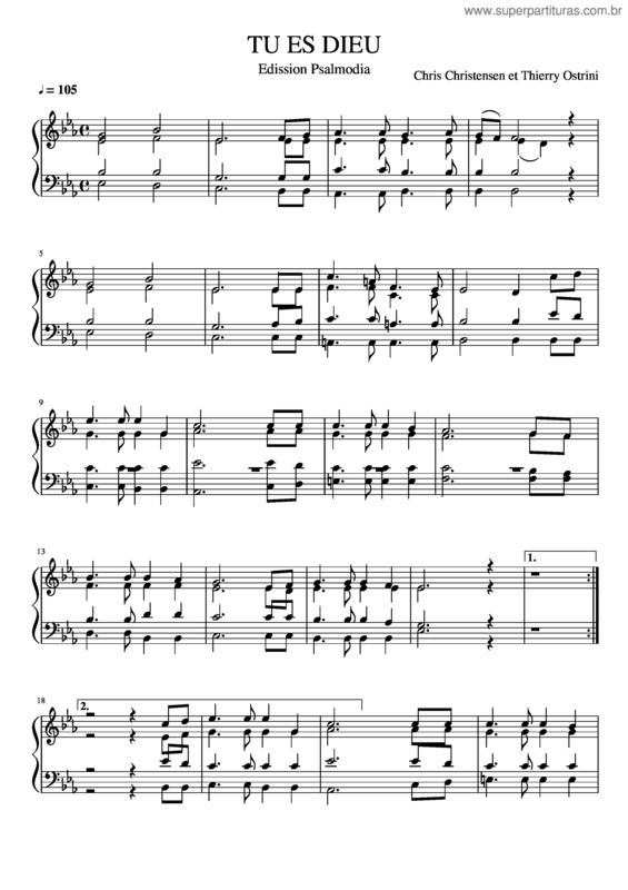 Partitura da música Tu Es Dieu