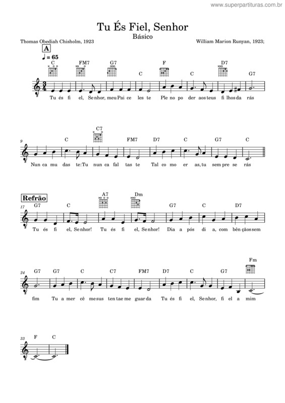 Partitura da música Tu És Fiel, Senhor v.12