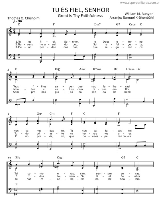 Partitura da música Tu És Fiel, Senhor v.13
