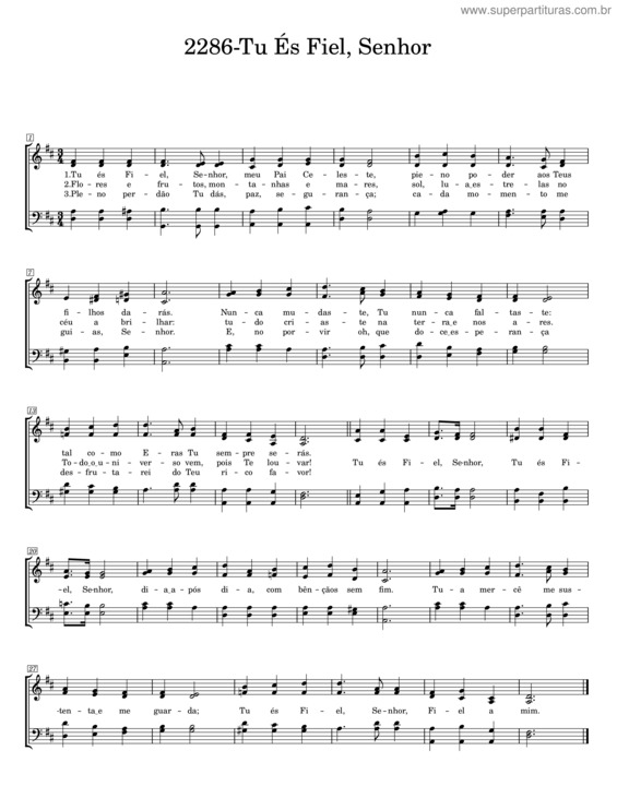 Partitura da música Tu És Fiel, Senhor v.16