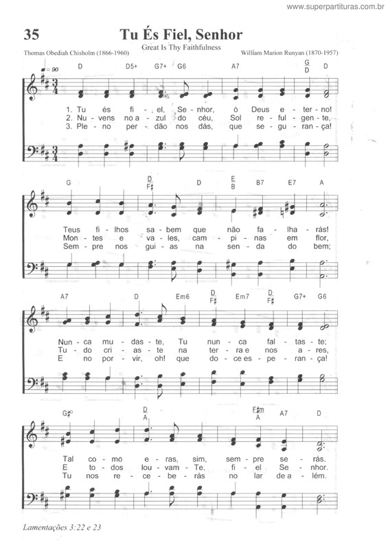 Partitura da música Tu És Fiel, Senhor v.2