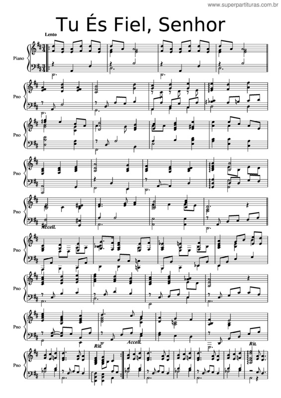Partitura da música Tu És Fiel, Senhor_Acompanhamento
