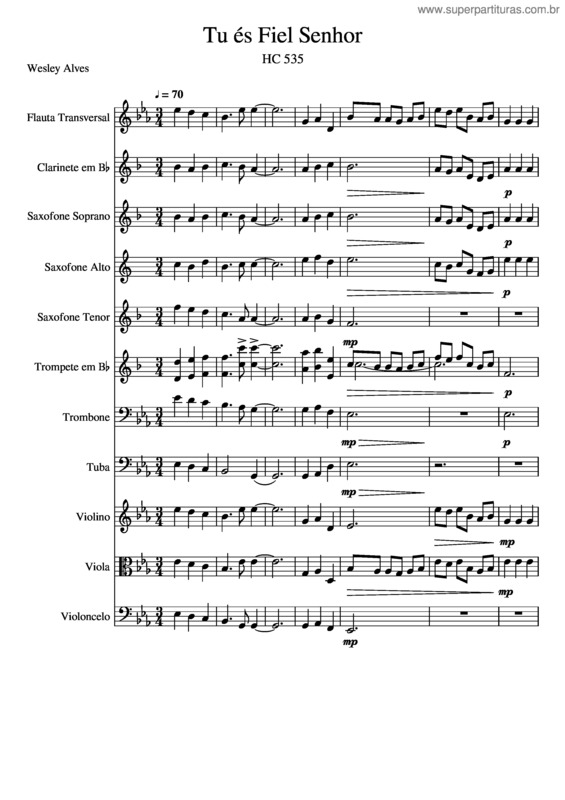 Partitura da música Tu És Fiel Senhor v.10
