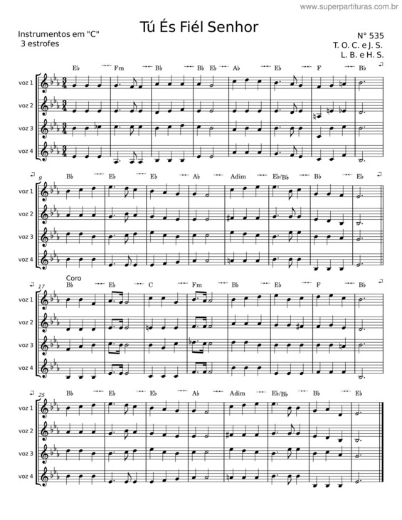 Partitura da música Tú És Fiél Senhor v.14