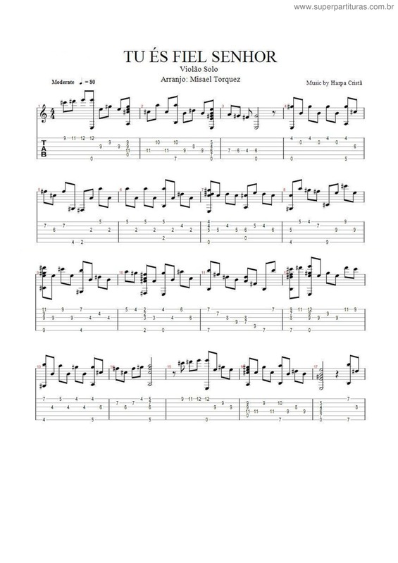 Partitura da música Tu És Fiel Senhor v.2