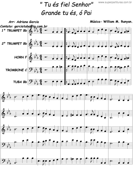 Partitura da música Tu És Fiél Senhor v.3