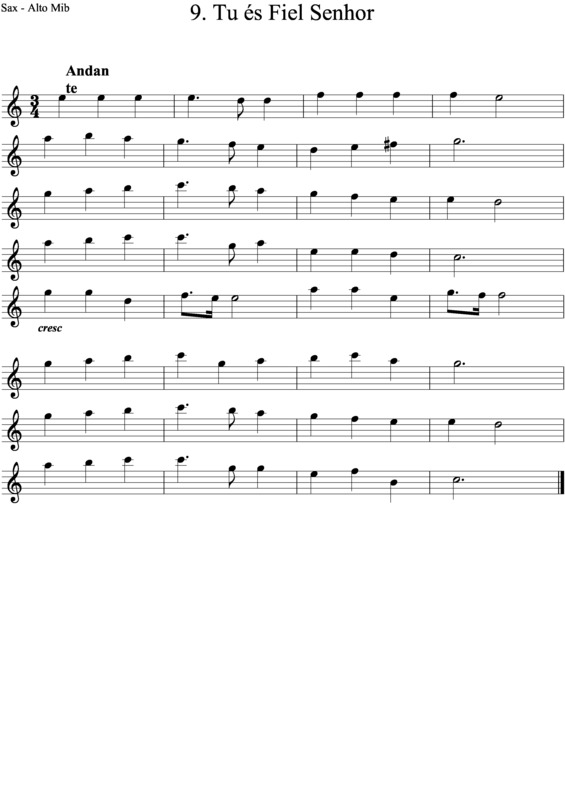 Partitura da música Tu és Fiel Senhor v.4