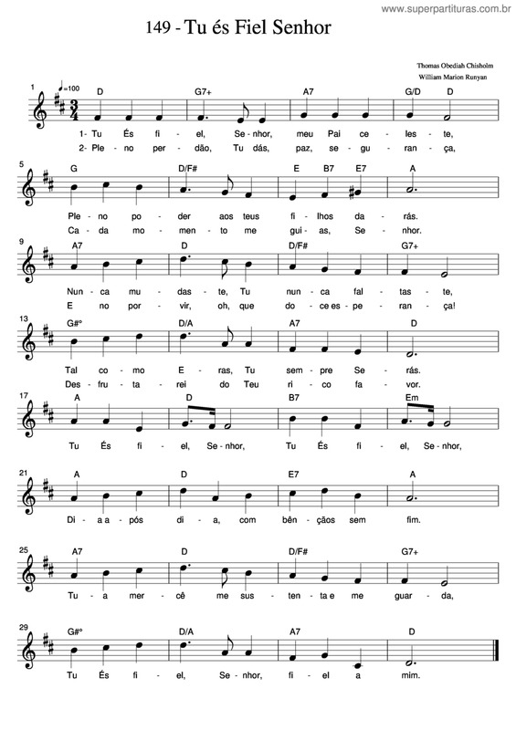 Partitura da música Tu És Fiel Senhor v.6