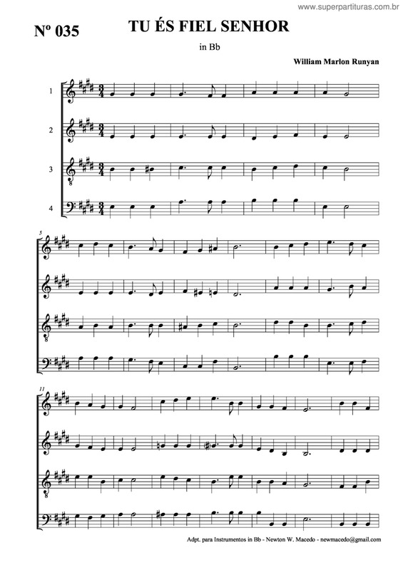 Partitura da música Tu És Fiel Senhor v.7