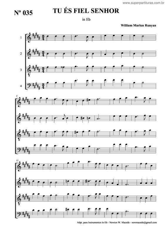 Partitura da música Tu És Fiel Senhor v.8