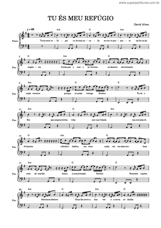 Partitura da música Tu És Meu Refúgio v.3