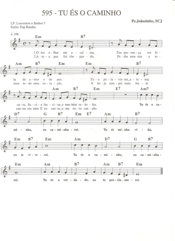 Partitura da música Tu És o Caminho