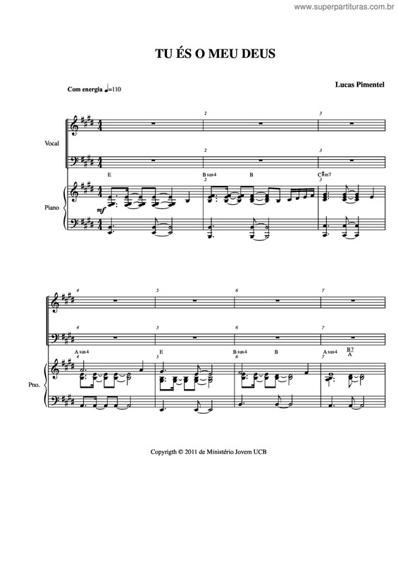 Partitura da música Tu És O Meu Deus