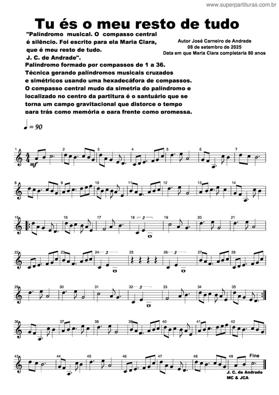 Partitura da música Tu És O Meu Resto De Tudo