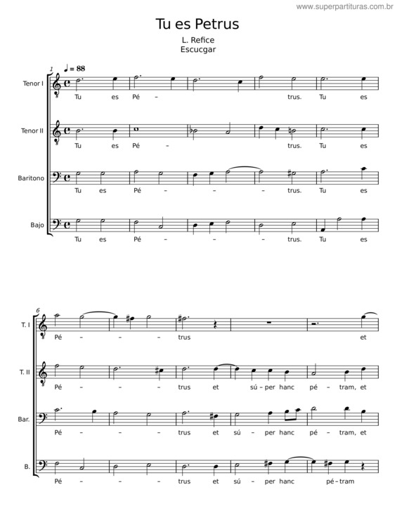 Partitura da música Tu Es Petrus v.15