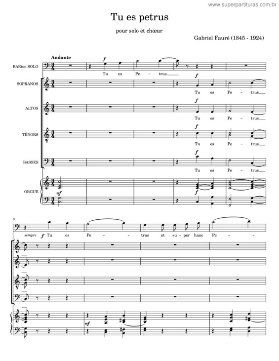 Partitura da música Tu Es Petrus v.16